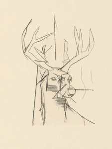 Esboço abstrato de um veado de cartissi