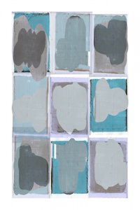 Formas abstratas em cinzento e azul de cartissi