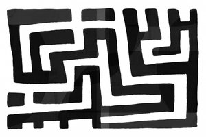 Padrão abstrato em forma de labirinto de cartissi
