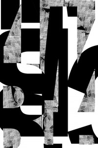 Formas abstratas de letras monocromáticas de cartissi
