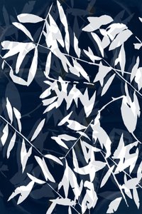 Folhas da Marinha em Estilo Abstrato