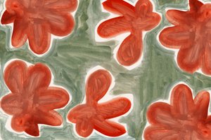 Padrão floral abstrato em vermelho de cartissi