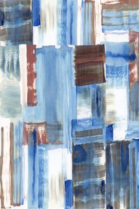 Traços abstratos em azul e castanho