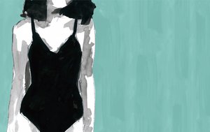 Fato de banho preto elegante de cartissi