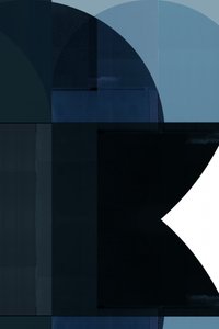 Arcos geométricos em azul profundo de cartissi