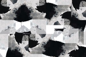 Abstrato Dinâmico em Preto e Branco de cartissi