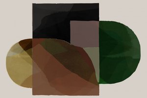 Tons terrosos e formas abstratas