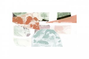 Formas em tons pastel sobrepostas de cartissi