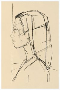 Perfil de uma mulher minimalista de cartissi