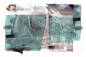 Formas abstratas modernas em azul-petróleo de cartissi