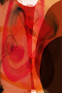 Fluxo abstrato em tons de laranja e vermelho de cartissi
