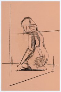 Desenho de uma figura pensativa de cartissi