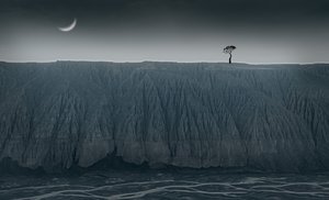 Árvore Solitária, Lua Crescente de chenyi wang