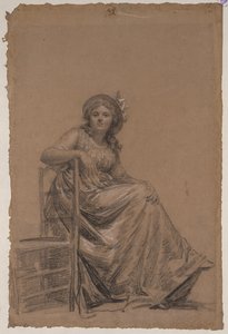 Retrato de uma mulher sentada de circle of François André Vincent