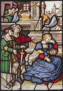A história de Lucrécia de circle of Master of the "Kanis Triptych"