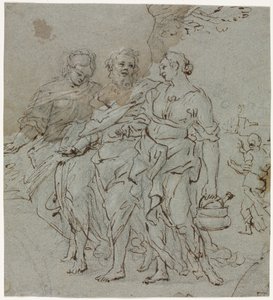 Ló e Suas Filhas (reto) de circle of Pietro da Cortona