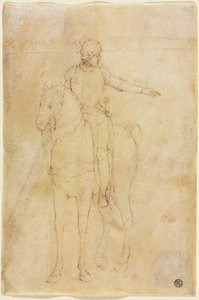 Figura blindada a cavalo de circle of Vittore Carpaccio