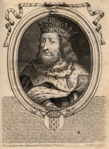 Retrato de Clóvis I (v. 466 - 511), Rei dos Francos - Retrato de Clóvis I (466-511), Rei dos Francos - gravura de 