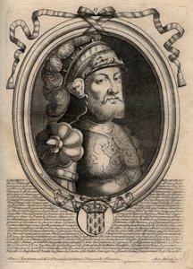 Retrato de Dagobert, Rei dos Francos de 628 a 638 - Dagobert (605-39) Rei dos Francos - gravura de 