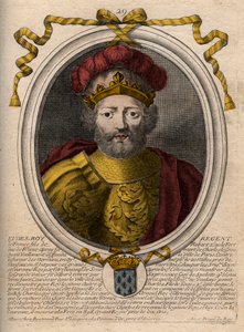 Retrato de Eudes (Odon) (v. 860 - 898), Conde de Paris e Troyes, depois Rei da França - Conde EUDES de Paris eleito ao trono francês após a deposição de Carlos Imperador - gravura de 