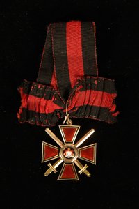 Riband e distintivo da ordem de São Vladimir, quarta classe, século XIX
