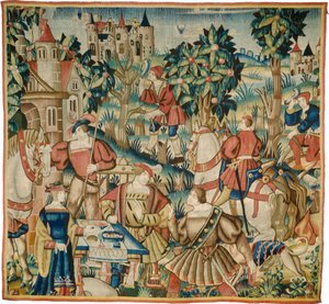 O retorno da caça de design and cartoon Flemish 16th Century, probably Tournai; woven in Tournai in an undetermined workshop