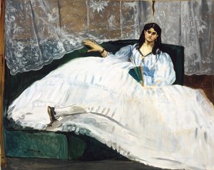Mulher, com, um, ventilador de Édouard Manet