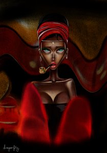 Fumador do Turbante Vermelho de dragonfly