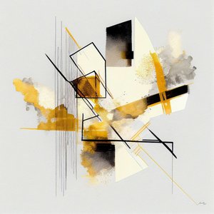 Formas geométricas abstractas, Pintura a aguarela, impressão a pedido