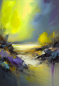 Pintura de paisagem abstrata, impressões de arte mural de F. Abderrahim