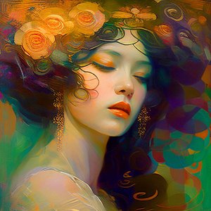 Retrato de mulher bonita abstrata arte de parede Pintura, Arte de parede | Impressões em tela