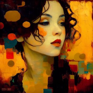 Retrato feminino abstrato, beleza de mulher atraente, Arte para imprimir