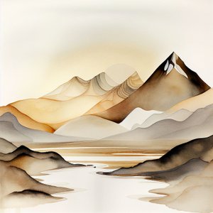 Paisagem natural abstrata e suave, montanhas em acrílico, impressões murais