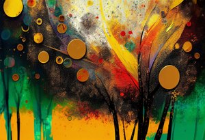 Sussurros Outonais: Uma tela digital de natureza abstracta