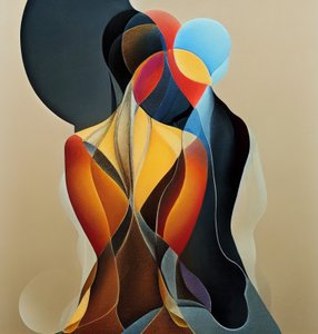 Arte figurativa abstrata contemporânea, parede Impressão de arte a pedido