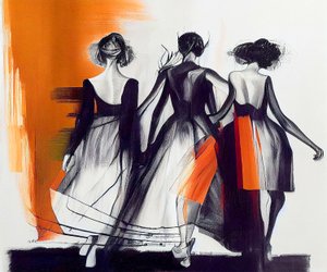 Modelo de moda, silhueta de mulher vista por trás, postura feminina de F. Abderrahim
