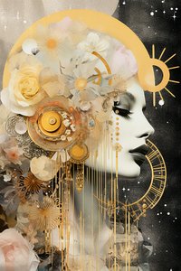 Lua nova em virgem cósmica, Arte de parede | Impressões em tela
