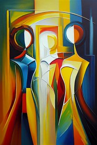 Pintura a óleo abstrata moderna, Silhueta de mulher, impressão mural de arte a pedido
