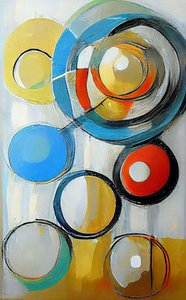 Impressões de arte em tela Multicolored Abstract Circles
