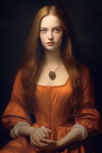 Pintura de retrato de uma bela supermodelo feminina Século 18 | Impressões em Tela | Impressões em Tela