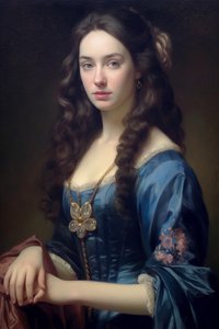 Pintura de retrato de uma bela Supermodelo feminina Século XVIII | arte de impressão em tela