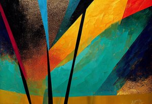 Outono vibrante: Arte abstracta para impressão, arte para parede | Impressões em tela