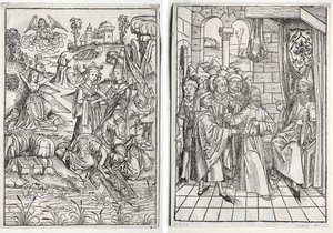 O Guardião do Tesouro: Moisés Encontrado pela Filha do Faraó (reto); O Tesoureiro: Cristo diante de Caifás (verso) de firm of Christophe Philippe Oberkampf