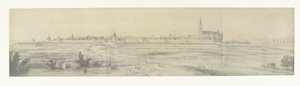 Vista de Elburg, 1672 Fotos de desenhos da invasão francesa da Holanda em 1672 por Adam Frans van der Meulen preservados na Manufacture des Gobelins (título da série)
