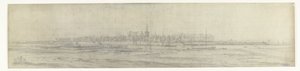 Vista do túmulo, 1672 Fotos de desenhos da invasão francesa da Holanda em 1672 por Adam Frans van der Meulen preservados na Manufacture des Gobelins (título da série)