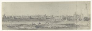 Vista de Kampen, 1672 Fotos de desenhos da invasão francesa da Holanda em 1672 por Adam Frans van der Meulen preservados na Manufacture des Gobelins (título da série)