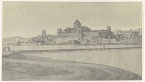 Vista de Nijmegen, 1672 Fotos de desenhos da invasão francesa da Holanda em 1672 por Adam Frans van der Meulen preservados na Manufacture des Gobelins (título da série)