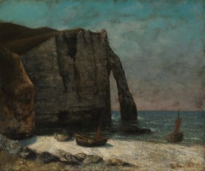 O penhasco em Étretat de imitator of Gustave Courbet