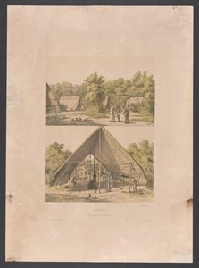 Acampamento Arowak no Suriname
Suriname. Um acampamento indígena Arowakka (título sobre o objecto)
Índias Ocidentais (título da série sobre o objecto)
Gezigten uit Neerland