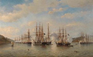 Esquadrões holandeses, ingleses, franceses e americanos em águas japonesas durante a expedição liderada pelo comandante francês Constant Jaurès, setembro de 1864 de jonkheer Jacob Eduard van Heemskerck